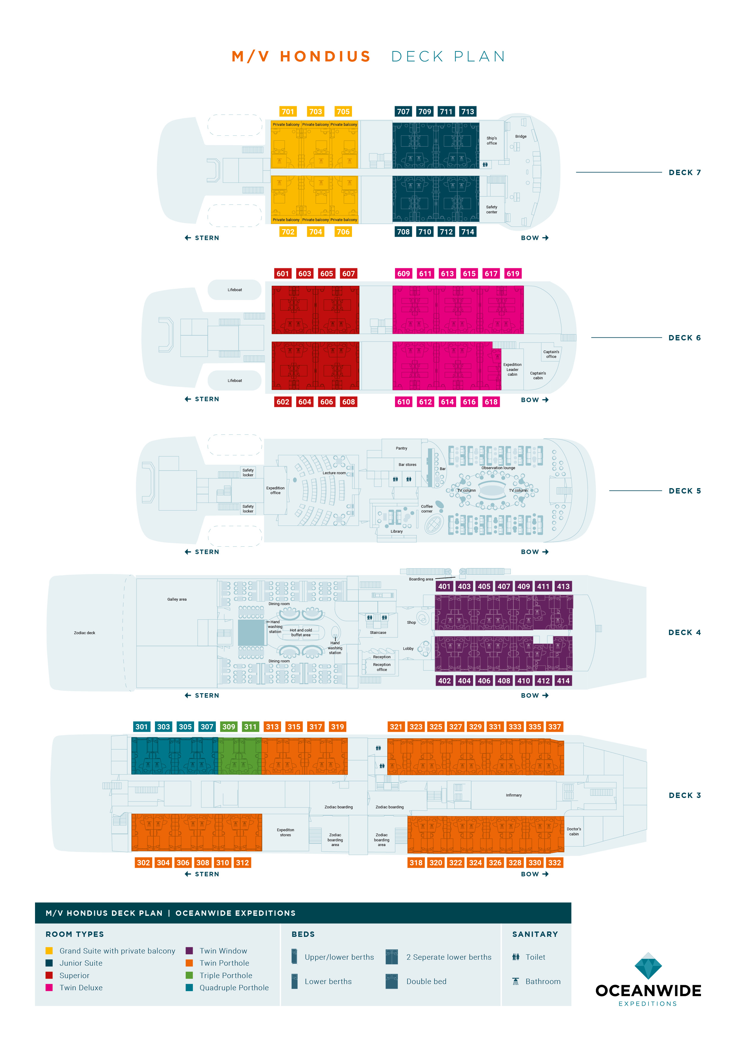Deckplan MS Hondius